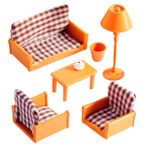 Kisangel 1Satz Miniaturmöbel Für Puppenhaus Teiliges Mit Einzelsofas Zweisitzer Und Stehlampe Mini Dekoration Und Accessoires Für Kreative DIY Projekte von Kisangel