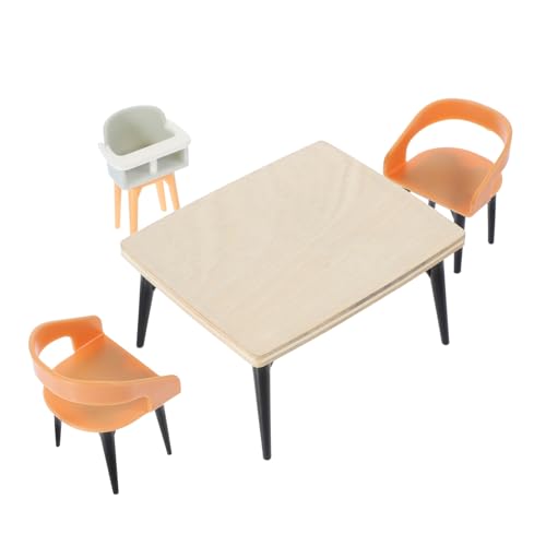 Kisangel 1Satz Miniaturmöbelset für Puppenhäuser Teiliges mit Holzstühlen und Hochstuhl für Kreatives Puppenzubehör Fantasie von Kisangel