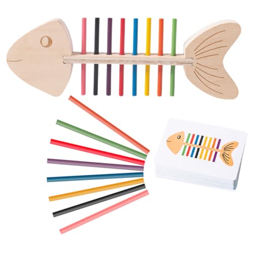 Kisangel 1Satz Montessori Für Kleinkinder Kognitives Farbmatching Mit Doppelten Karten Und Holzstäben Lernspielzeug Für Frühe Ab Jahr von Kisangel