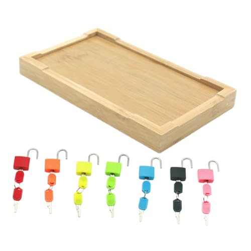 Kisangel 1Satz Montessori Lernspielzeug Für Schlossschlüssel Mit Bambus Tray Sensorisches Motorik Konzentration Für Kleinkinder von Kisangel