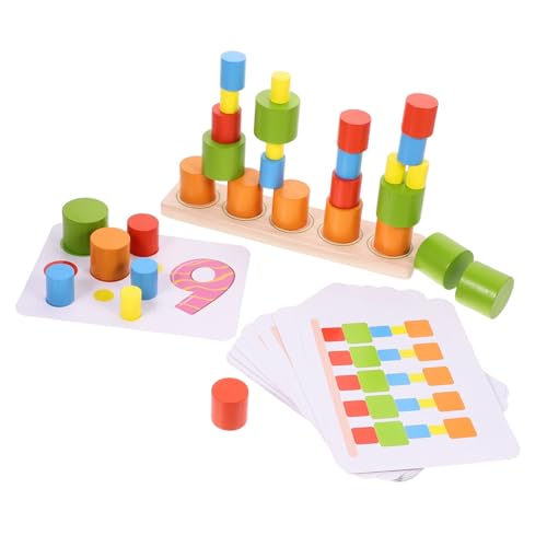 Kisangel Holzzylinder-stapelblöcke Pädagogische Bausteine Jungen Und Mädchen Balance-stapelspielzeug Vorstellungskraft Koordination von Kisangel