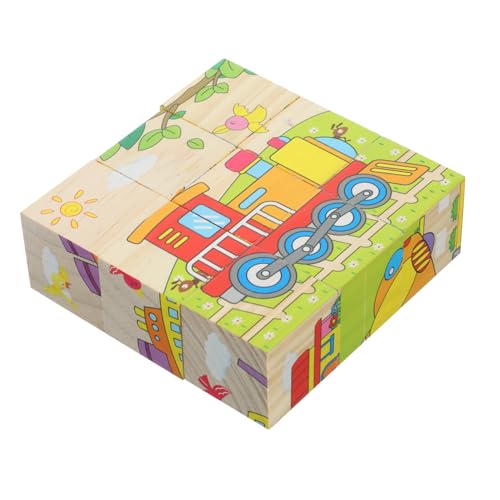 Kisangel 1Satz Pädagogisches Holzpuzzlespielzeug für Kleinkinder Teiliges Lernpuzzle mit Großen Sicheren Holzblöcken Fördert Hand Auge Koordination und Kreativität für Ab Jahr von Kisangel