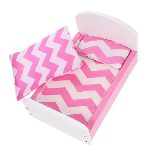 Kisangel 1Satz Puppenbett Aus Holz Teiliges Mit Bettwäsche Zubehör Für Puppenhäuser Und Mini Dekoration Perfektes Schlafzimmer Accessoire Für Kreative von Kisangel