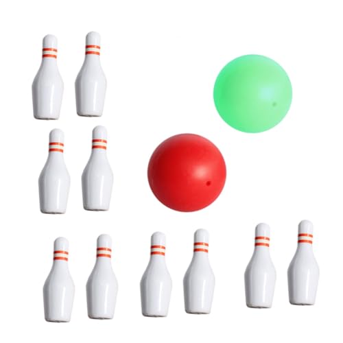 Kisangel 1Satz Puppenhaus Bowling Set Mini Bowling Pins und Kugeln Teiliges Bowling Set für Puppenhaus Dekoration für Familienunterhaltung und Freizeitaktivitäten von Kisangel