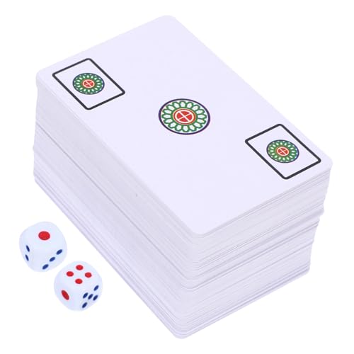 Kisangel 1Satz Reise Mahjong Kartenset aus Spielkarten im Chinesischen Stil mit Würfeln Wasserdichtes Design für Zuhause und Partys für Mahjong von Kisangel