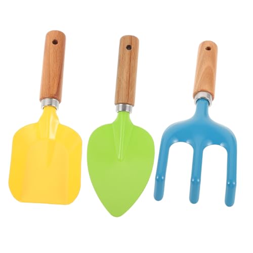 Kisangel 1Satz Sandspielzeug Set für Teiliges Gartenset mit Schaufel und Rechen für Strand Sandkasten und Garten Sicheres Poliertes Holzdesign für Kreatives im Freien von Kisangel