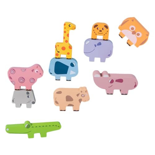 Kisangel 1Satz Tierform Stapelspielzeug Aus Holz Für Kleinkinder Pädagogisches Balance Kognitiven Fähigkeiten Und Feinmotorik Sicheres Und Langlebiges Aus Naturholz von Kisangel