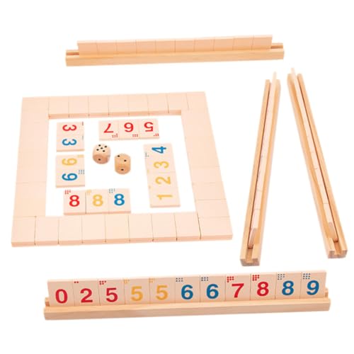Kisangel 1Satz Würfelspiel Holzspielzeug für Erwachsene Brettspieltabelle für Familienfeiern Interaktives Shut The Box Lernspiel für Mathematik von Kisangel