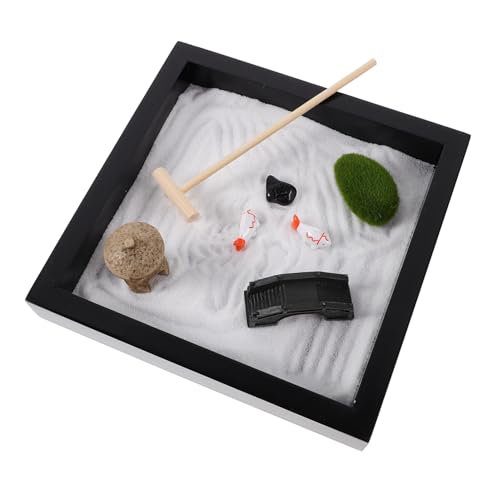 Kisangel Japanisches Zen-Garten-Set Für Den Schreibtisch Mini-Zen-Garten Landschaftsdekor Dekorative Holzbox Kisangel Japanisches Zen-Garten-Set Für Den Schreibtisch Mini-Zen-Garten Landschaftsdekor Dekorative Holzbox von Kisangel