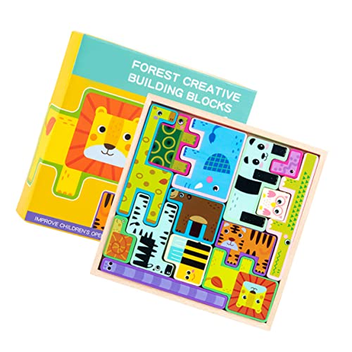 Kisangel 1Stück Holz Tier Bausteine Puzzle Für Sicheres Umweltfreundliches Mit Buntem Design Fördert Die Formenerkennung Und Motorik Für Kleinkinder Jahren von Kisangel