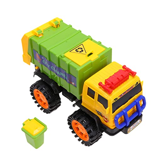 Kisangel 1Stück Müllwagen Friktionsbetriebener Rückzieh LKW Für Kleinkinder Spielzeugauto Für Jungen Für Drinnen Und Draußen von Kisangel