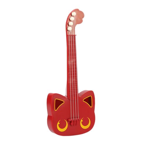 Kisangel 1Stück Simulierte Ukulele Für Anfänger Gitarre Rot Leicht Zu Erlernen Für Frühe Bildung Und Eltern Junge Mädchen Interaktion Lustiges Cartoon Design Fördert Kreativität von Kisangel