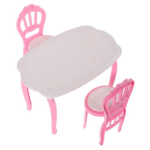Kisangel 1set Modern Dollhouse Möbel Set Plastic Miniature Desk Und Stühle Für Dollhouse Decor Fördert Kreativität Und Fantasie Für Das Elternspiel Für Eltern-Kind. von Kisangel