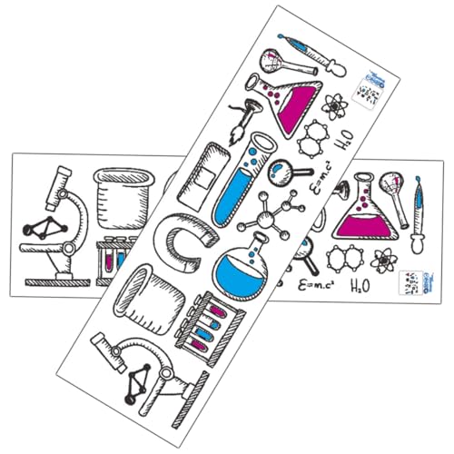 Kisangel 2 Blätter Abnehmbare Wissenschaft Labor Wandtattoos PVC Wanddeko Aufkleber für Studentenzimmer Chemie Element Aufkleber Selbstklebend ohne Rückstände für Wohn Schlafräume von Kisangel