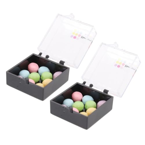 Kisangel 2 Boxen Puppenhaus Mini Simulierte Hölzerne Schilderszene Retro Tafel Dekorative Ornamente Puppenhaus Lebensmittel Dessert Puppenhaus Miniatur Puppenhaus Macaron Mini Lebensmittel von Kisangel