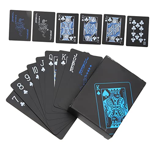 Kisangel 2 Boxen wasserdichte Pokerkarten Rechteckige Spielkarten aus Schwarzem für Partys und Spieleabende Langlebig und Praktisch für Familien und Freunde von Kisangel