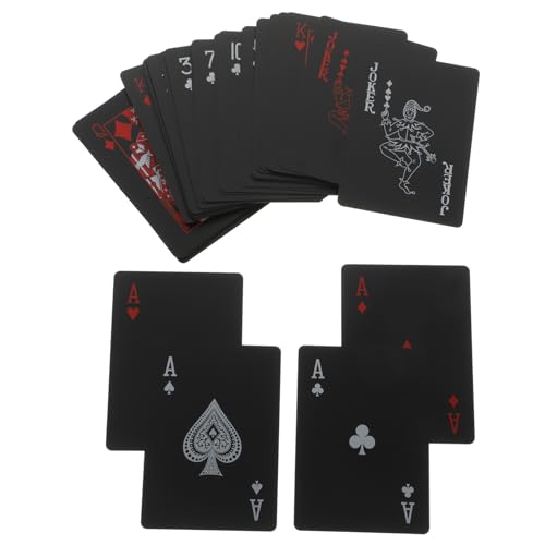 Kisangel 2 Boxen wasserdichte Spielkarten Kartenspiel Deck Poker Familienspiel Brettspiele Nach Hause Brettspiel Versorgung Kartenvorrat Tischkarten Partyspiel Plastik von Kisangel