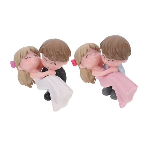 Kisangel 2 Paare Cake Decor Figuren Chic Paar Statuen für Geburtstagskuchen Deko Hochzeitsfeier Diy Geschenkideen von Kisangel