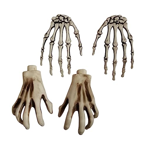 Kisangel 2 Paare Halloween Skelett Hände Deko Realistische Hände für für Halloween Dekoration Haunted House Zombie Themen Events Kisangel 2 Paare Halloween Skelett Hände Deko Realistische Hände für für Halloween Dekoration Haunted House Zombie Themen Events von Kisangel