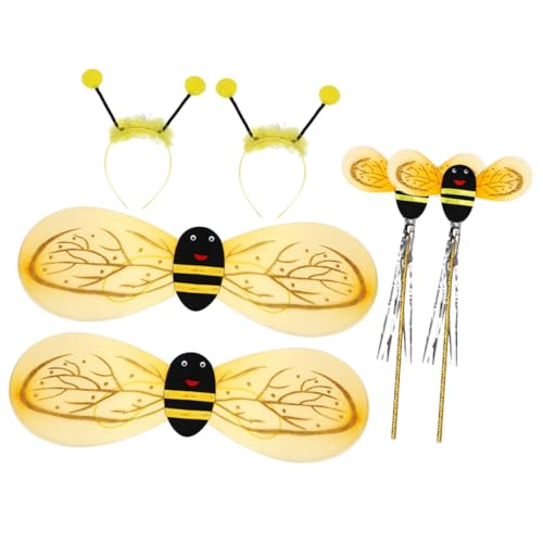 Kisangel 2 Sätze Cosplay Kinderkostüm Biene mit Stirnband Zauberstab Flügeln aus Robustem Kunststoff Leicht und Bequem für Fasching Geburtstag Weihnachtsfeier Maskerade Vielseitiges Kisangel 2 Sätze Cosplay Kinderkostüm Biene mit Stirnband Zauberstab Flügeln aus Robustem Kunststoff Leicht und Bequem für Fasching Geburtstag Weihnachtsfeier Maskerade Vielseitiges von Kisangel