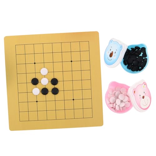 Kisangel 2 Sätze Doppelseitiges Holzbrett mit Niedlicher Bärenschale Miniatur Schachspiel für Anfänger Tragbares Lernspiel für Reisen von Kisangel