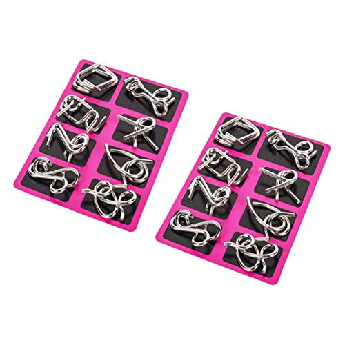 Kisangel 2 Sätze Draht Puzzle Teiliges Entwirrspiel Intelligenzspielzeug Traditionelles Chinesisches Ring Puzzle Reise Gehirntrainer für Erwachsene von Kisangel