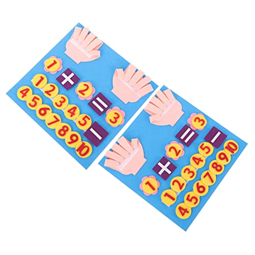 Kisangel 2 Sätze Filz Mathe für Kleinkinder Lernspiel Addition und Subtraktion Handliches Fingerspielzeug aus Robustem Filz Praktische Vorschul Mathematik zum Einfachen Zählen und Rechnen von Kisangel