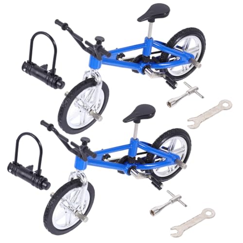 Kisangel 2 Sätze Finger Fahrrad Modell aus Legierung Miniatur Mountainbike Simulation Robustes Desktop für Erwachsene als Geburtstagsgeschenk und Dekoration von Kisangel