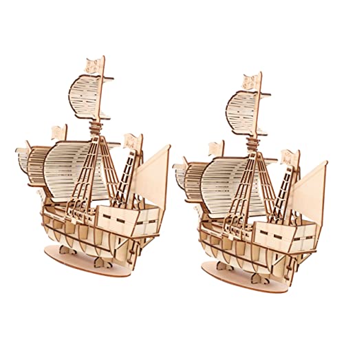 Kisangel 2 Sätze Holz Segelboot Puzzle DIY Holzmodell Bausatz für Erwachsene Lernspielzeug zum Zusammenbauen und Dekorieren Geschenkidee von Kisangel