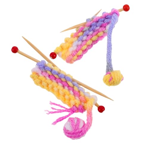 Kisangel 2 Sätze Mini-simulationswolle Puppenhauszubehör Puppenspielzeug Aus Gestrickter Wolle Strickspielzeug Aus Wolle Mini-Sachen Für Puppen Puppenhaus-miniaturen Garn von Kisangel
