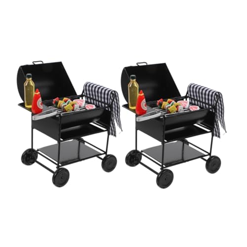 Kisangel 2 Sätze Miniatur Grill Set Teilig Metall Schwarz Realistisches Puppenhaus BBQ Modell mit Essen Interaktives Lernspielzeug für Rollenspiele Dekoratives Outdoor Grill Zubehör Kisangel 2 Sätze Miniatur Grill Set Teilig Metall Schwarz Realistisches Puppenhaus BBQ Modell mit Essen Interaktives Lernspielzeug für Rollenspiele Dekoratives Outdoor Grill Zubehör von Kisangel