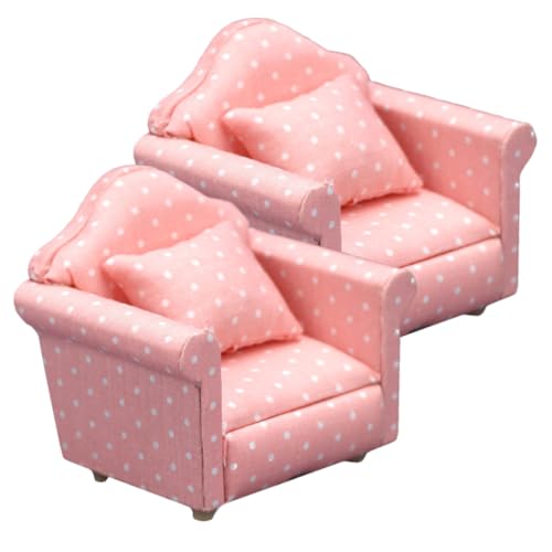 Kisangel 2 Sätze Puppenhaus Mini Sofa Miniatur Möbel Wohnzimmer Dekoration Langlebiges Farbechtes Puppenhaus Zubehör für Spiel und Sammeln von Kisangel