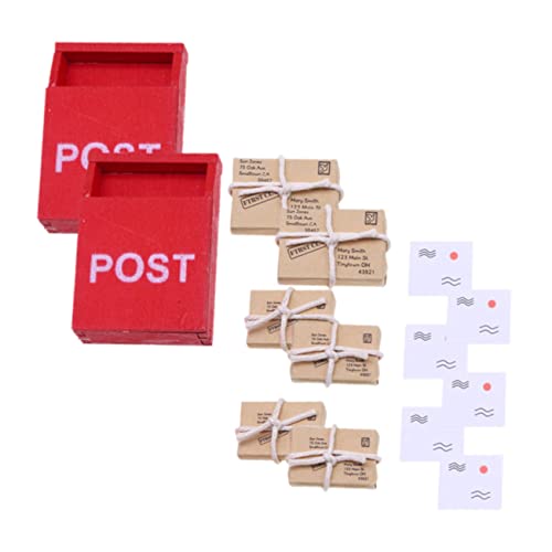 Kisangel 2 Sätze Puppenhaus Puppenhaus-briefkasten- Puppenhaus-briefkasten-bastelarbeiten Briefkastenpakete Miniaturen Kleines Briefkastenspielzeug Mini-hausverzierung Papier von Kisangel