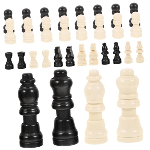 Kisangel 2sätze Mini Holz Schachset Mit Schachfiguren Für Brettspiel Zubehör Ersatzteile Für Internationale Schachspiele Für Familie Und Freunde von Kisangel