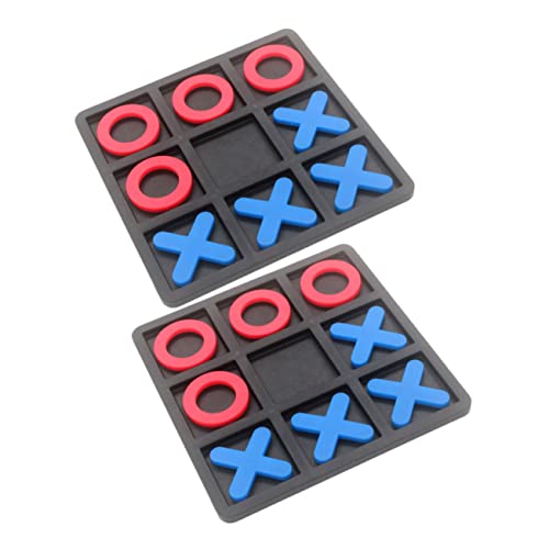 Kisangel 2 Sätze Toe- Schach Pädagogisches Brettspiel Interaktives -Eltern-Spiel Interaktives Puzzlespiel- Bildungsspielzeug Schwarz PVC von Kisangel