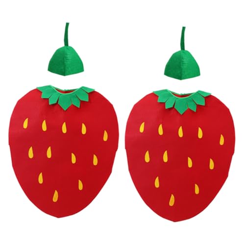 Kisangel 2 Sets Erdbeere Sitzend Obst Kostüm Mädchen Halloween Kostüme Kleinkind Ärmellos Erdbeere Kostüm Jungen Kostüme Für Jungen Anzieh Kleidung Zum Vliesstoff von Kisangel