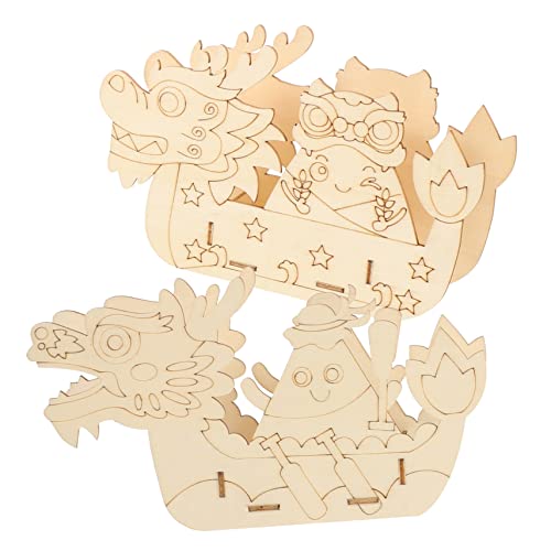 Kisangel 2 Sets Holzpuzzle Kleinkind Puzzle Modelle Puzzles Für Kleinkinder Kinderpuzzles 3D Puzzles Für Holzpuzzle Kinderpuzzle Set Malspielzeug 3D Bootsmodell Zusammenbau von Kisangel