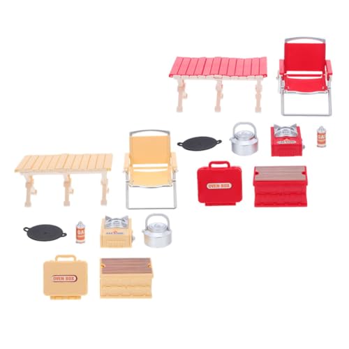 Kisangel 2 Sets Klappstuhl Modell Puppenhaus Gartendekor Campingspielzeug Miniatur Gasherde Miniatur Gartengrill Puppenhaus Küchenwerkzeuge Klappstühle Aus Kunststoff von Kisangel