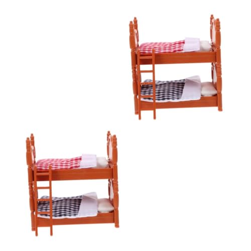 Kisangel 2 Stck. Miniatur Puppenhaus Stockbett aus Hochwertigem Material mit Kissen und Decken Stabiles Kreatives Mini Möbel für Sammler als Spielzeugbett und Dekoration Kisangel 2 Stck. Miniatur Puppenhaus Stockbett aus Hochwertigem Material mit Kissen und Decken Stabiles Kreatives Mini Möbel für Sammler als Spielzeugbett und Dekoration von Kisangel