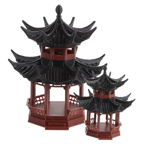 Kisangel 2 Stück Aquarium Schmuck Aquarium Pavillon Tisch Ornament Mikro Landschaftsdekoration Pavillon Dekorationen Kleine Statuen Pavillon Aquarium Außendekor Kunststoff von Kisangel