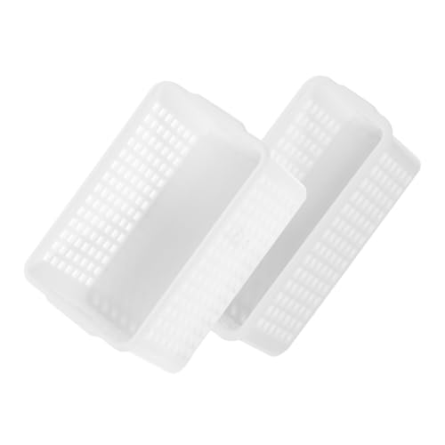 Kisangel 2 Stück Aufbewahrungskorb ablagekörbe kühlkorb einkaufskorb Miniaturkorb puppenhauszubehör Körbe für Mädchen Miniaturen Mini-Korbverzierung Korb für Puppenhaus PVC Weiß von Kisangel