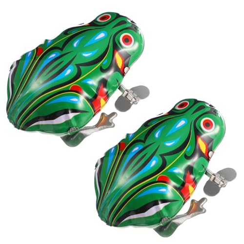 Kisangel 2 Stück Aufzieh-froschspielzeug, Retro-springspielzeug aus Eisenblech für Kinder, Mehrfarbig, 7,2 X 6,4 X 4,1 cm von Kisangel