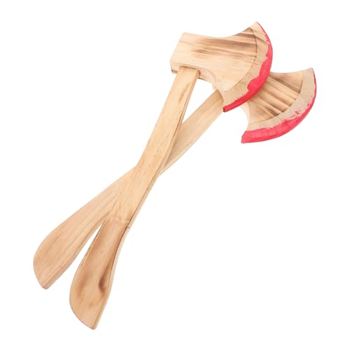 Kisangel 2 Stück Aus Holz Spielzeugaxt Halloween -Requisite Halloween Realistisches Beil- - Halloween Blutige Gefälschtes Beil Hölzern von Kisangel