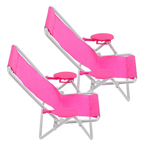 Kisangel 2 Stück Babystuhl kinderstuhl Stuhl für spielsachen für Children Toys Puppenstuhl Miniatur zusammenklappbarer Strandsonnenstuhl Mini Möbel Mini-Hausstuhl Stoff von Kisangel