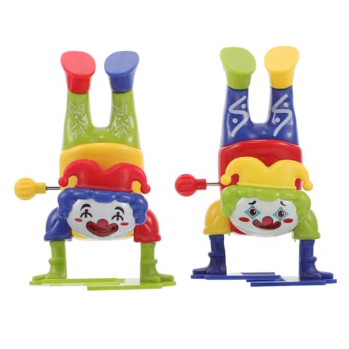 Kisangel 2 Stück Clown-Aufziehspielzeug bewegungsspielzeug Kinderspielzeug ab lustiges Sammlerstück Springendes Retro Figur Uhrwerk Plastik von Kisangel
