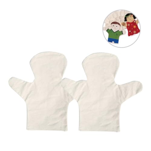 Kisangel 2 Stück DIY Handgemachte Fingerpuppen Materialien mit Weißen Canvas Fingerpuppen Kreatives Bastelset für Geschichten Erzählen und Rollenspiele Sicheres Material für Sicheres von Kisangel