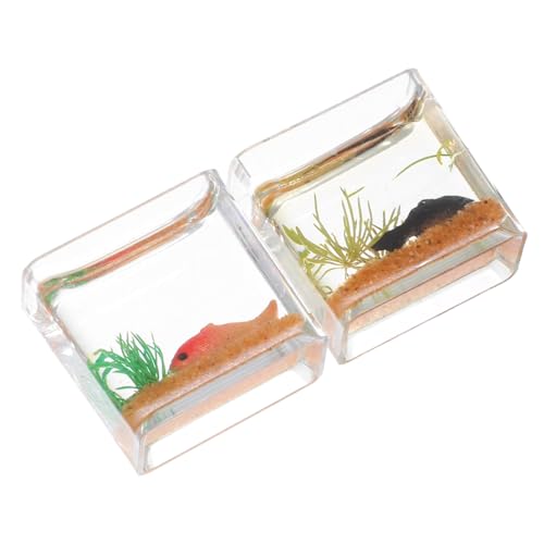 Kisangel 2 Stück Dekorationen Mikro Tank Basteln Tier Realistische Ornamentfiguren Für Kleine Heim Desktop Garten Dekoration Schüssel Klein – Miniatur Feen Aquarium Landschaft von Kisangel