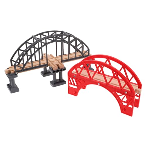 Kisangel 2 Stück Eisenbahnschienenzubehör Eisenbahnbrücke Kleine Holzbrücke Basteln Holzeisenbahnzubehör Holzeisenbahnschienenbrücke Kleine Brücke Modellbrücke von Kisangel