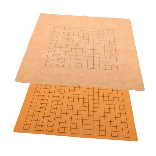 Kisangel 2 Stück Faltbares Dual Sided Gobang Schachbrett Tragbares PU Leder Go Spielbrett Sichere Kanten Stabil und Praktisch Für Erwachsene für Unterwegs und Freizeit Zufällige Farbe von Kisangel