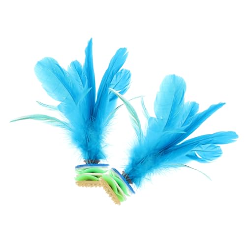 Kisangel 2 Stück Federball Outdoorspiel langlebiges Kick Leichtes Transportables Badminton-Vögelchen Badminton-Birdies Federhähne Plastik Sky-Blue von Kisangel